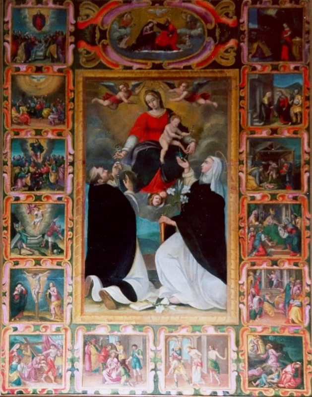 Madonna in gloria con santi domenicani e misteri - Marsciano, Perugia